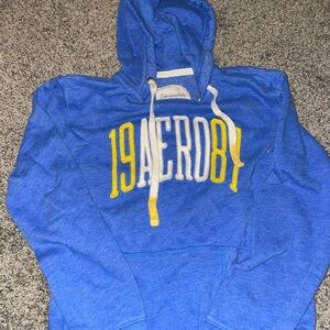 Blue and yellow Aeropostale hoodie #skater